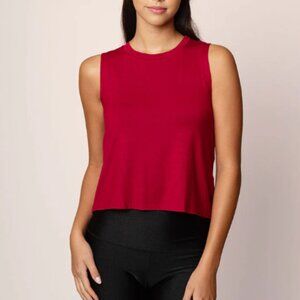 Emily Hsu Designs Ruby Motion Tank Workout Cropped Medium Red
